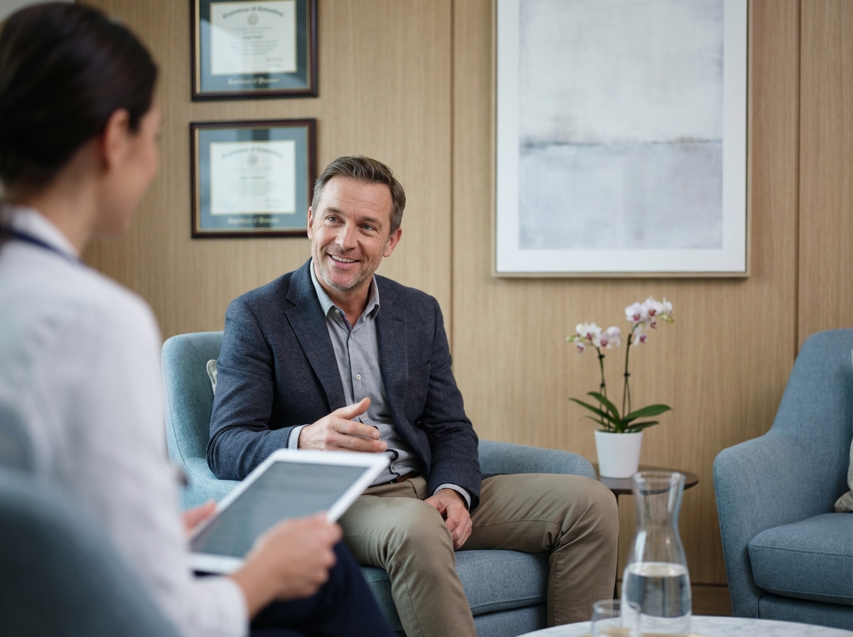 Professional medical consultation room representing belefil penile enhancement reviews and patient care