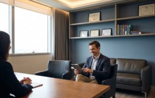 Professional medical consultation room representing phallofill before and after patient experience