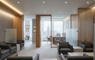 Upscale Manhattan medical office interior emphasizing discretion for penis girth enhancement consultations