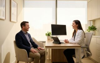 Professional medical consultation for glans enhancement procedure in modern clinical setting