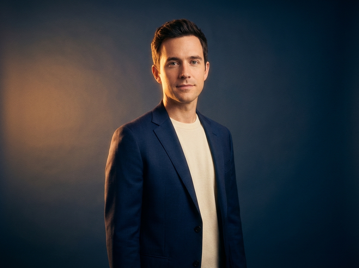 Confident man standing in warm light, representing clinical awareness and dignity around micropenis as a medical condition.