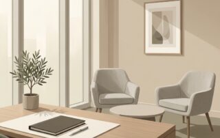 Modern medical consultation room representing thoughtful penis filler procedure patient selection criteria