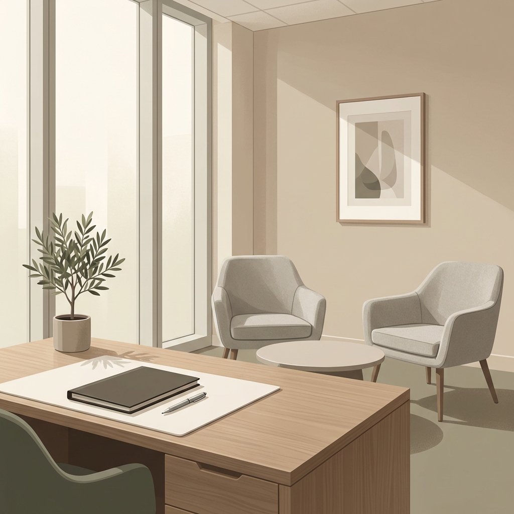 Modern medical consultation room representing thoughtful penis filler procedure patient selection criteria