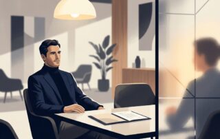 Man in private medical consultation, representing penile enhancement patient confidentiality and HIPAA protection rights.