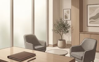 Modern medical consultation room representing thoughtful penis filler procedure patient selection criteria