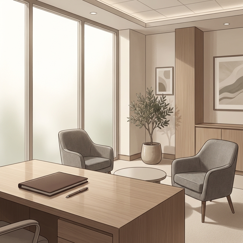 Modern medical consultation room representing thoughtful penis filler procedure patient selection criteria