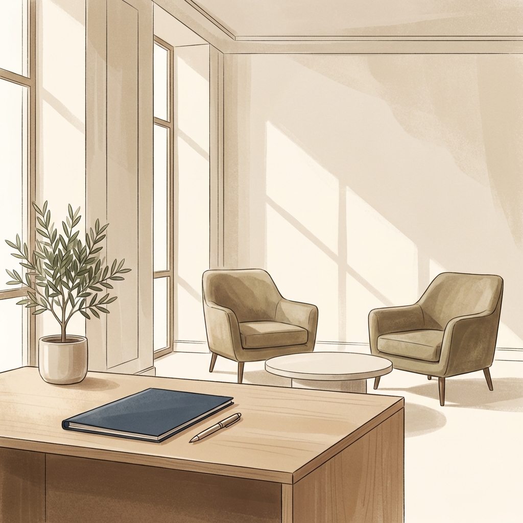 Modern medical consultation room representing thoughtful penis filler procedure patient selection criteria