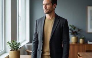 Confident man in modern medical consultation setting reflecting realistic penis enlargement expectations and informed decision-making.