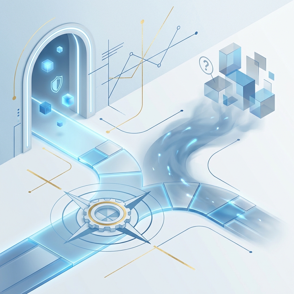 Conceptual illustration comparing penile filler vs fat grafting as two diverging clinical pathways