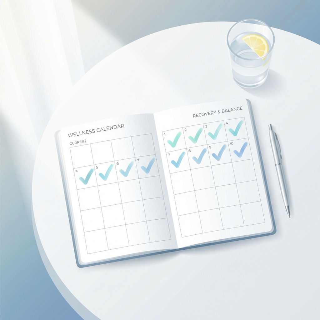 Ten-day recovery calendar representing male genital enhancement recovery instructions and planning timeline.