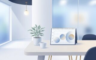 Stylized illustration of a modern clinic timeline representing the penile dermal filler swelling timeline recovery journey