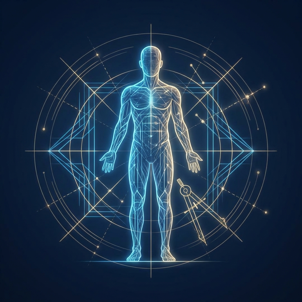 Conceptual illustration representing a penis enhancement customized treatment plan with personalized blueprint design