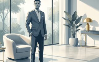 Confident man in a modern medical wellness clinic representing male cosmetic urology procedures