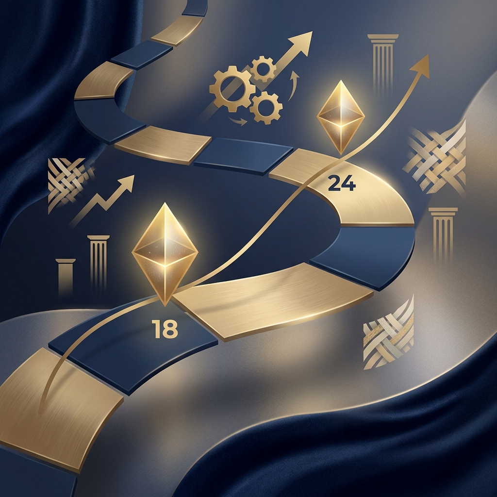 Gold timeline graphic illustrating penile dermal filler longevity value over 18 to 24 months