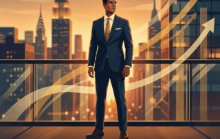 Confident modern man representing male cosmetic procedure growth trends in a sleek urban setting