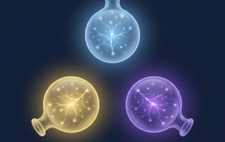 Stylized illustration of three glowing material vials representing male enhancement filler material safety data comparison