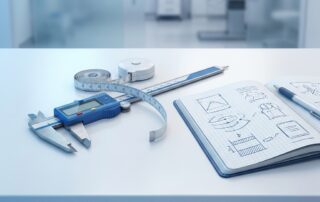 Clinical measurement tools on white surface representing accurate penis girth increase measurement methods