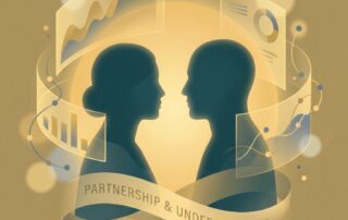 Conceptual illustration representing partner satisfaction data and relationship connection for penis enhancement research