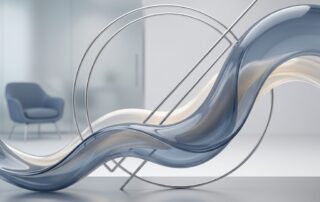 Abstract smooth flowing surfaces representing penile dermal filler smoothness techniques and clinical precision