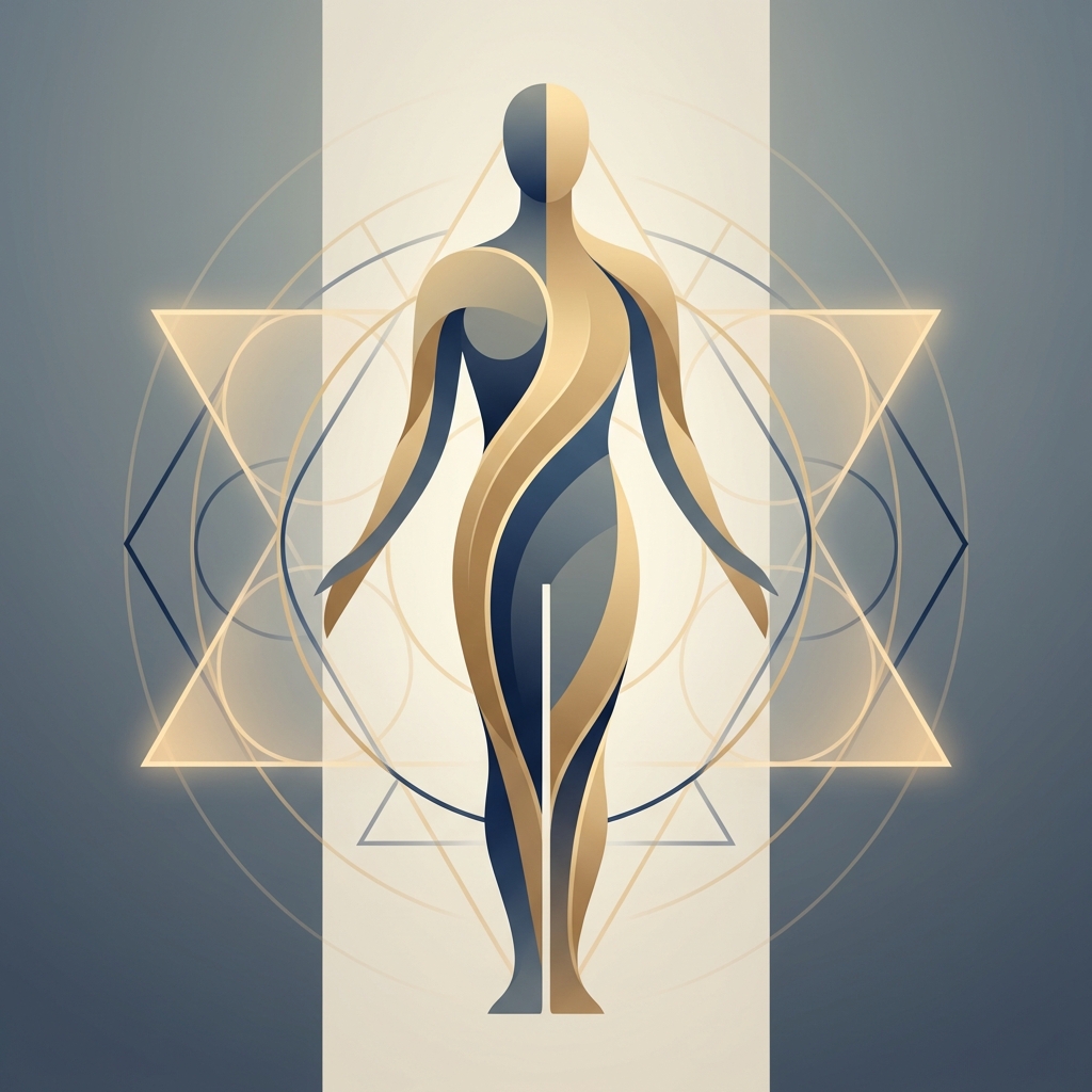 Abstract illustration of confident male silhouette representing natural looking penis enhancement authenticity and balanced results
