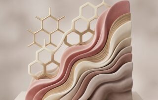 Abstract illustration of biomaterial layers representing penis enhancement natural feel and material science