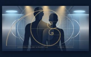 Abstract illustration of golden ratio proportions and balance representing penile aesthetic proportions clinical framework