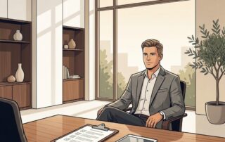 Man in professional medical consultation office reviewing a checklist — penis enlargement medical consultation questions guide