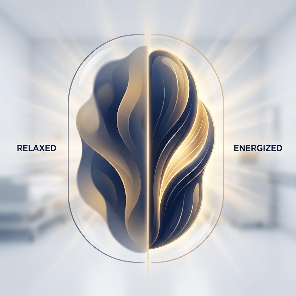 Abstract illustration representing penis enlargement erect and flaccid results as two complementary organic states