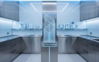 Sterile modern medical clinic environment representing penile filler procedure sterilization protocols and zero-infection standards