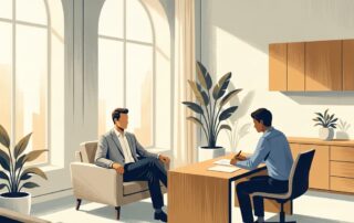 Professional medical consultation illustrating male enhancement procedure transparency between patient and provider.