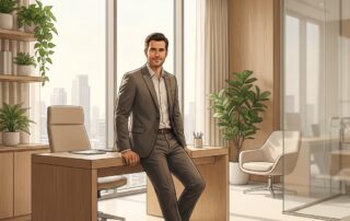 Confident man in modern medical consultation office representing positive penis girth enhancement patient testimonials outcomes