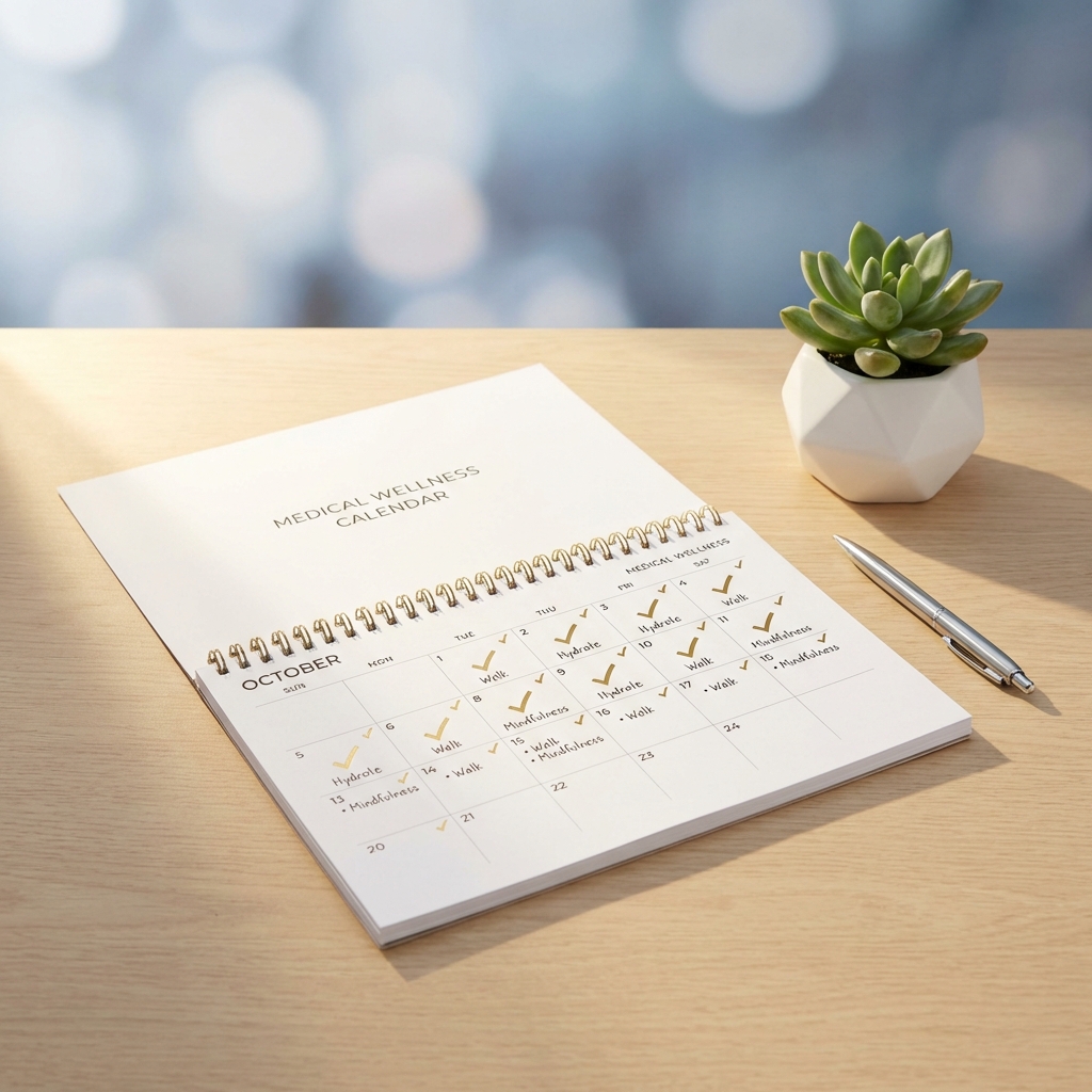 Medical wellness calendar representing non surgical penile enhancement recovery timeline milestones