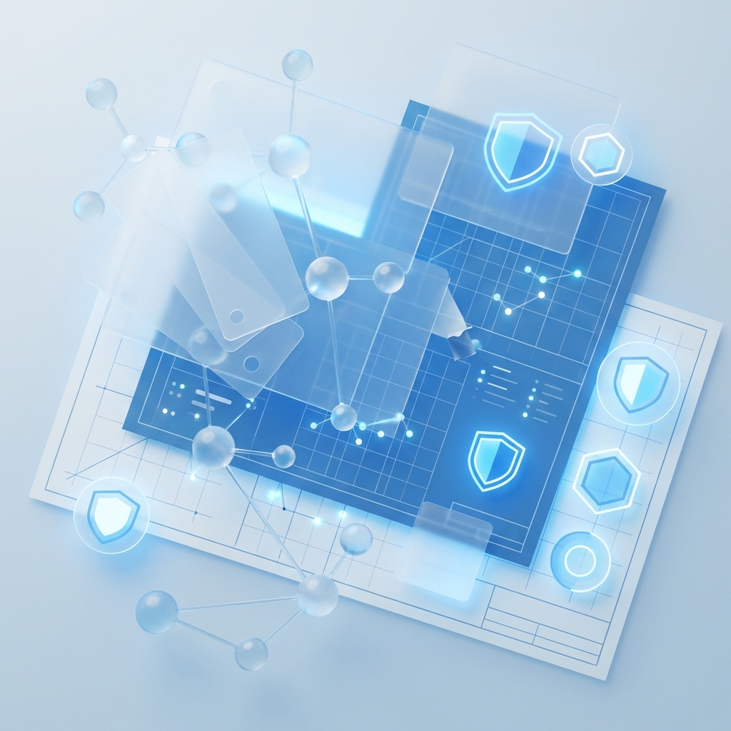 Stylized illustration representing male genital filler biocompatibility testing standards under the ISO 10993 framework