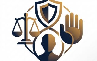 Illustration of four ethical principles symbols representing male genital enhancement medical ethics framework