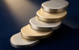 Conceptual illustration of incremental steps representing a penis enhancement staged treatment approach