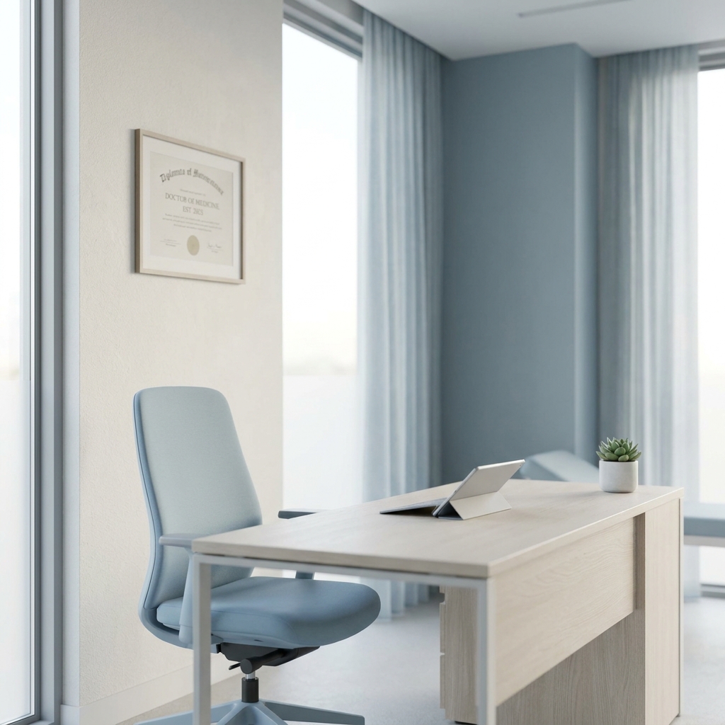Modern medical consultation room representing penile enhancement no general anesthesia risk and patient safety