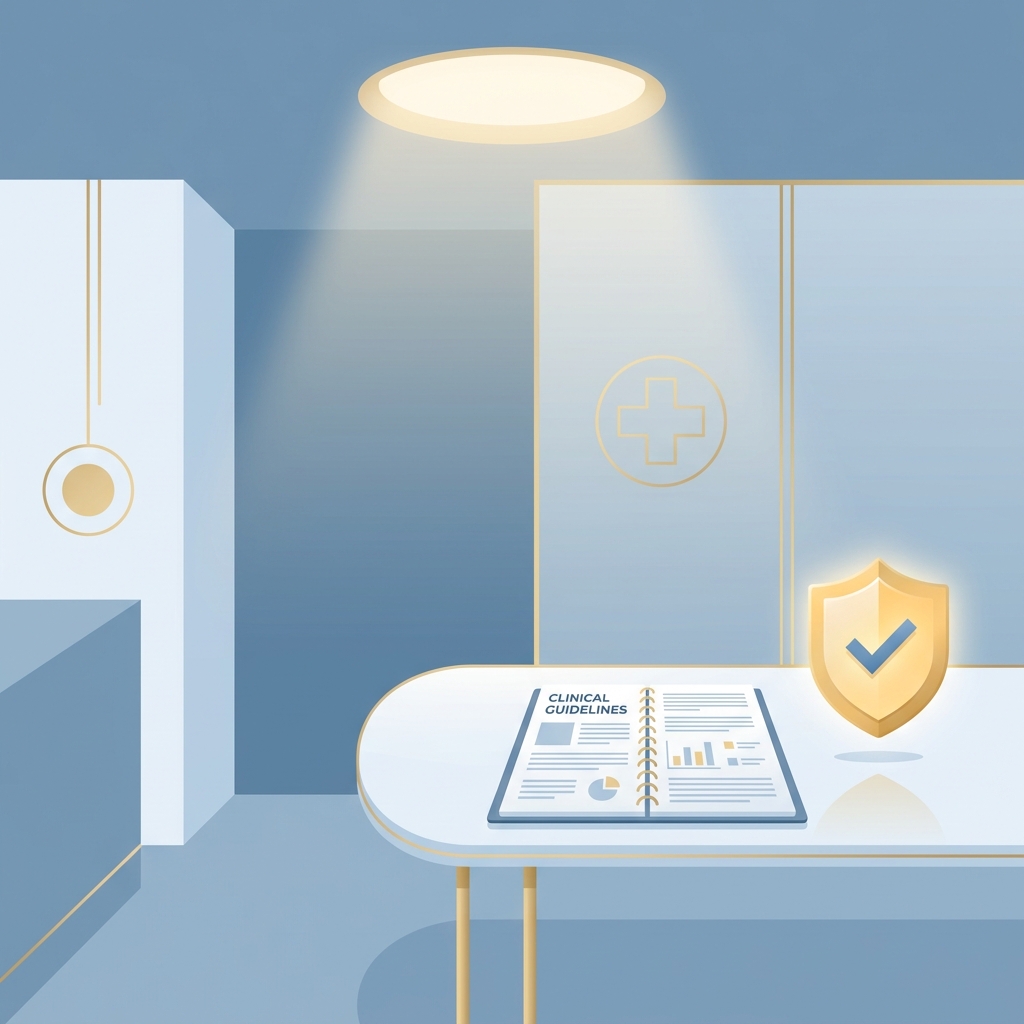 Modern medical consultation setting representing male genital cosmetic enhancement safety standards and evidence-based protocols.