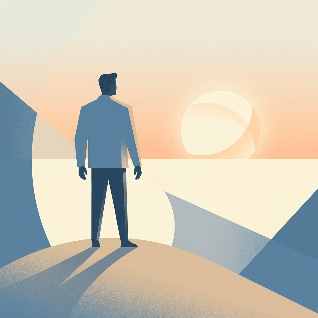 Confident man standing in soft light, representing clarity and informed perspective on male member size research.