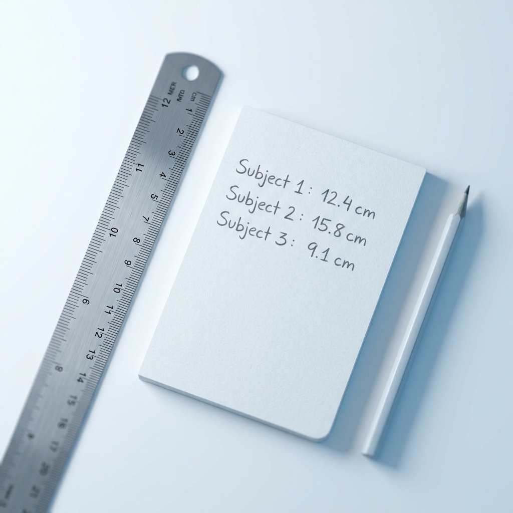 Stainless steel ruler and measurement notebook — how to measure penile length with ruler using clinical method