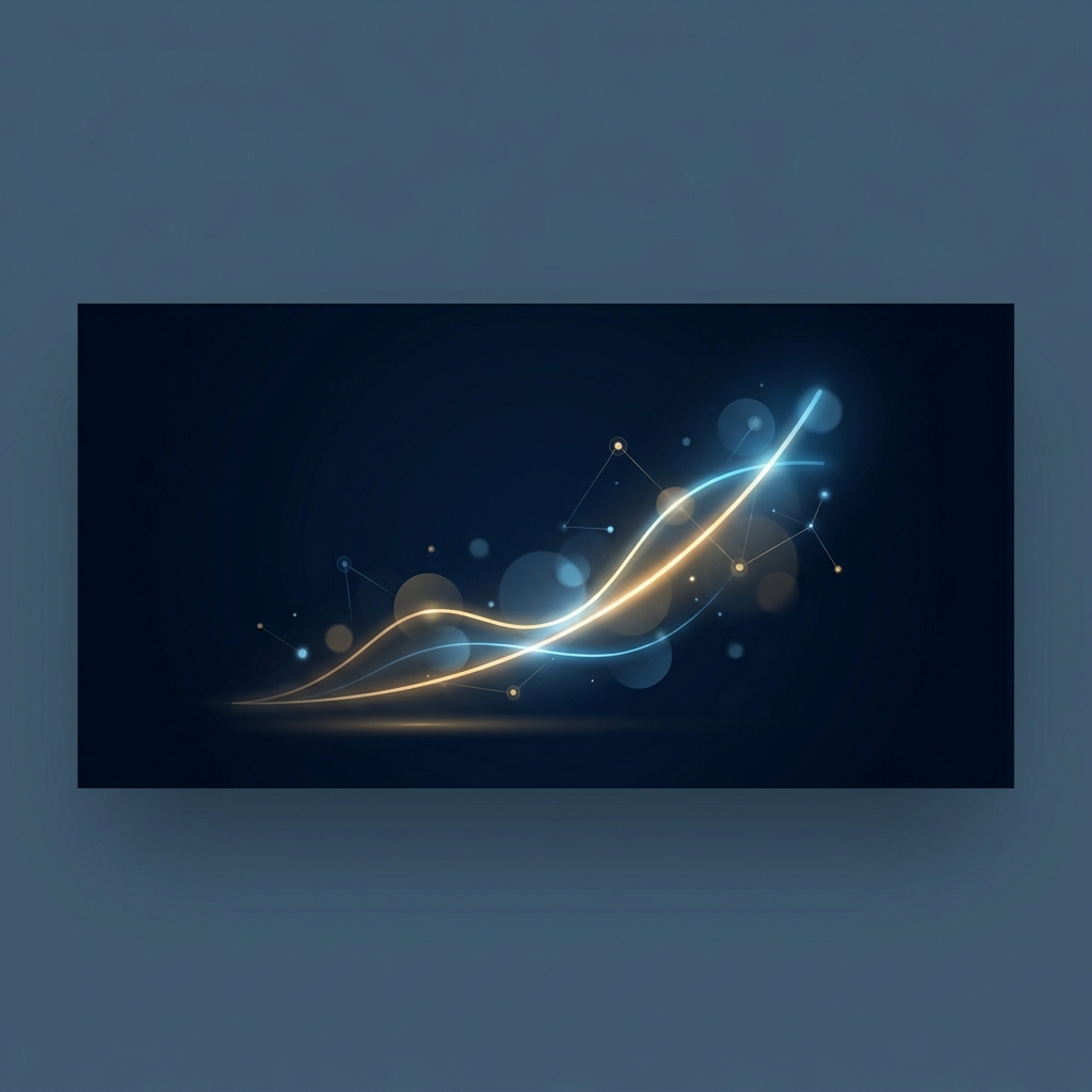 Glowing upward data arc symbolizing 15,000 penis enlargement procedures and volume-outcome science expertise