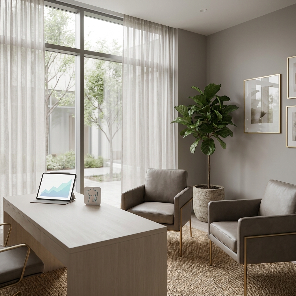 Modern private consultation room representing penile extender before and after research journey