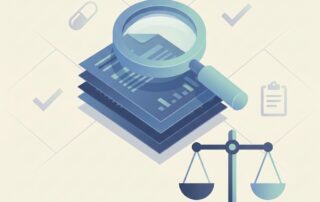 Magnifying glass over research documents symbolizing does male enhancement work investigation